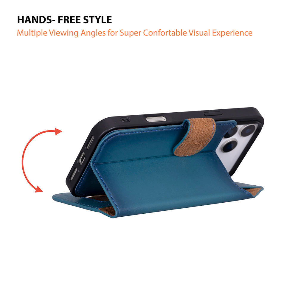 iPhone 17 Pro (6.3") Magic Wallet Echtleder Geldbörsenhülle