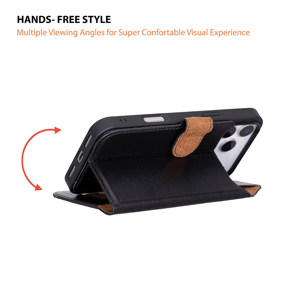 iPhone 17 Pro (6.3") Magic Wallet Echtleder Geldbörsenhülle