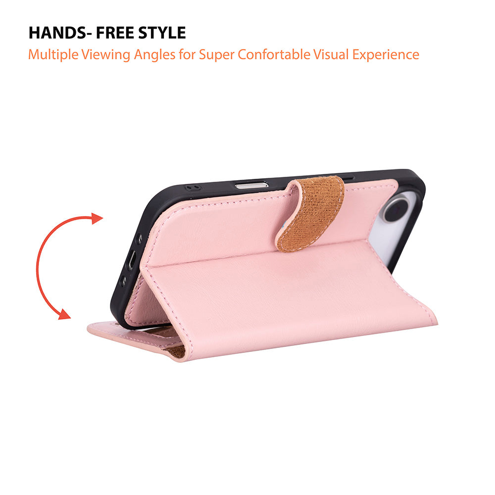 iPhone 17 Air Magic Wallet Echtleder Geldbörsenhülle (Rot, Schwarz, Tan, Rosa, Grau, Blau, Braun,)