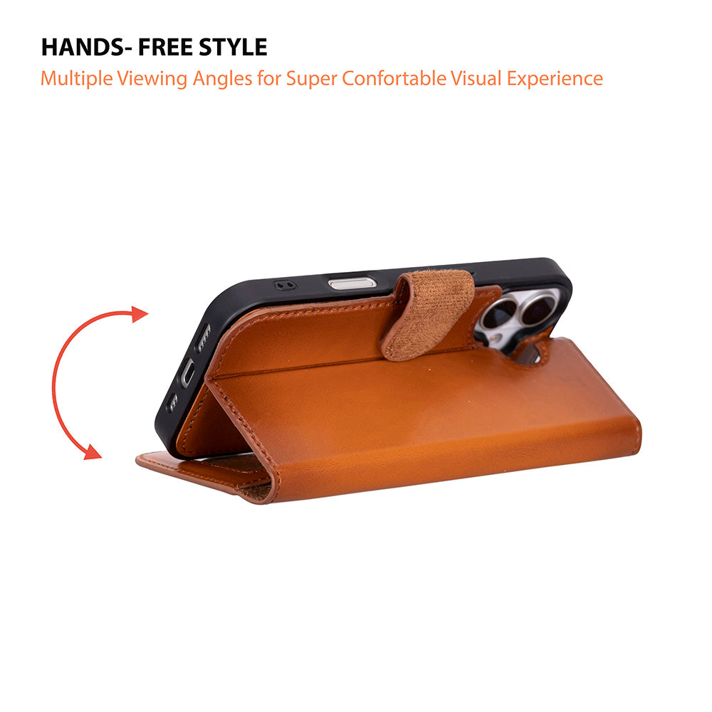 iPhone 17 Magic Wallet Echtleder Geldbörsenhülle