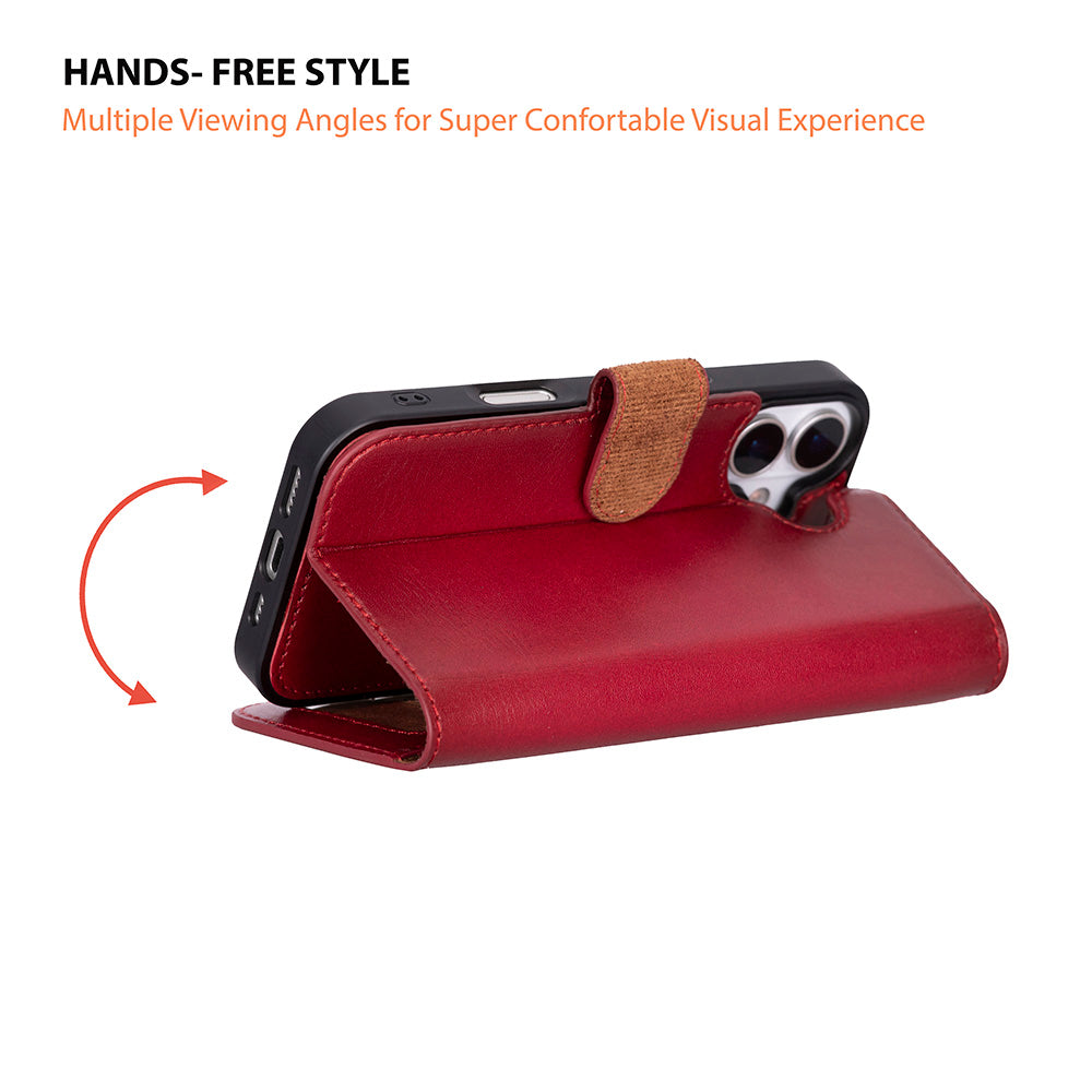 iPhone 17 Magic Wallet Echtleder Geldbörsenhülle