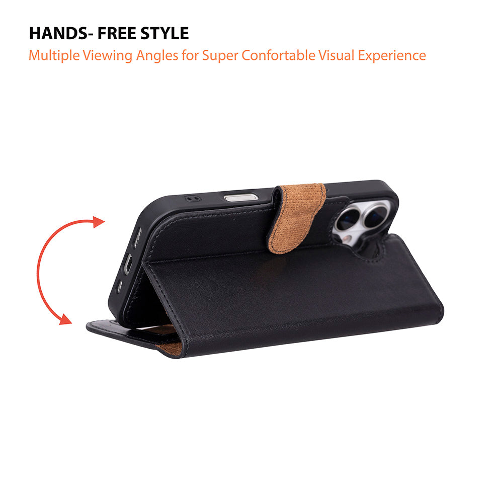 iPhone 17 Magic Wallet Echtleder Geldbörsenhülle