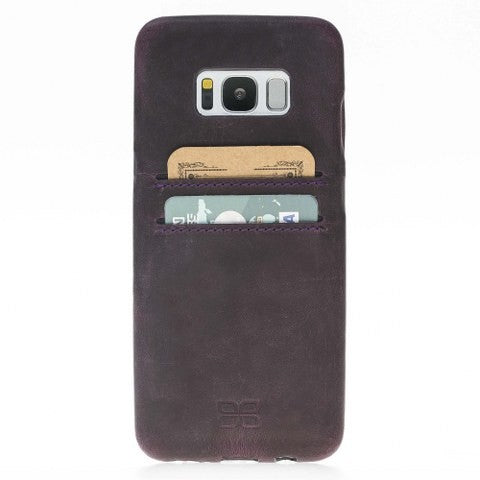 Leder Ultra Cover mit Kreditkartenhalter für Samsung S8 - Lila