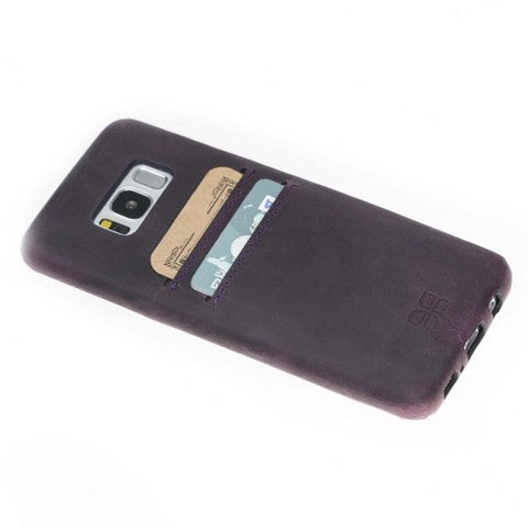 Leder Ultra Cover mit Kreditkartenhalter für Samsung S8 - Lila