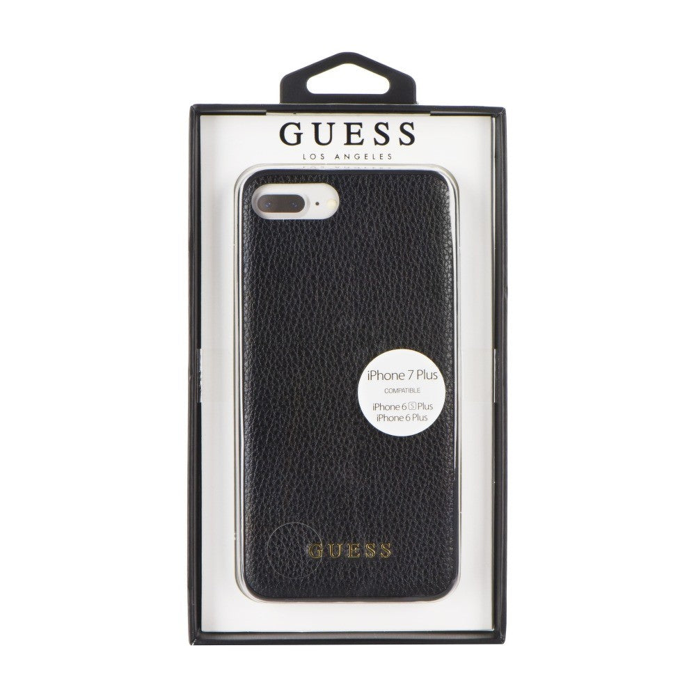 Guess - iPhone 8 Plus / 7 Plus Iridescent Leder Hardcase Hülle Schwarz