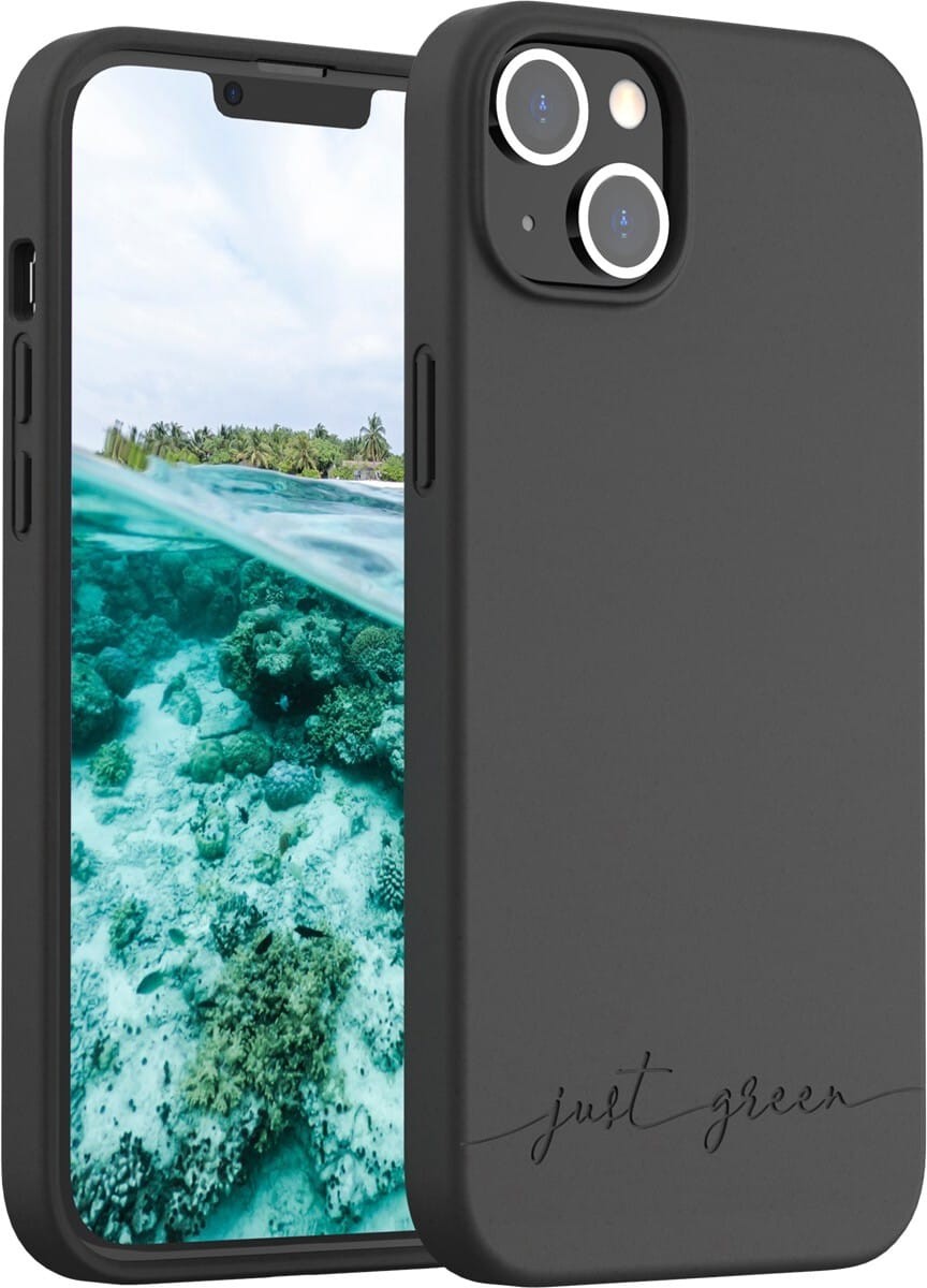 Apple iPhone 13 Mini 100% biologisch abbaubare Handyhülle von Just Green – Schwarz