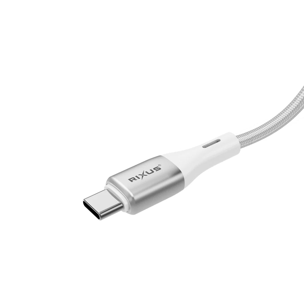 Rixus RXUC29L USB-C zu Lightning Kabel mit LED Anzeige 27W Schnellladung – 1m Weiss