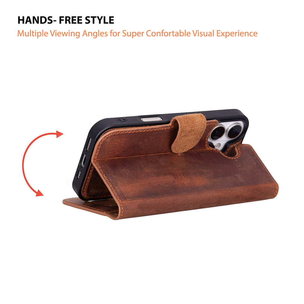 iPhone 17 Magic Wallet Echtleder Geldbörsenhülle