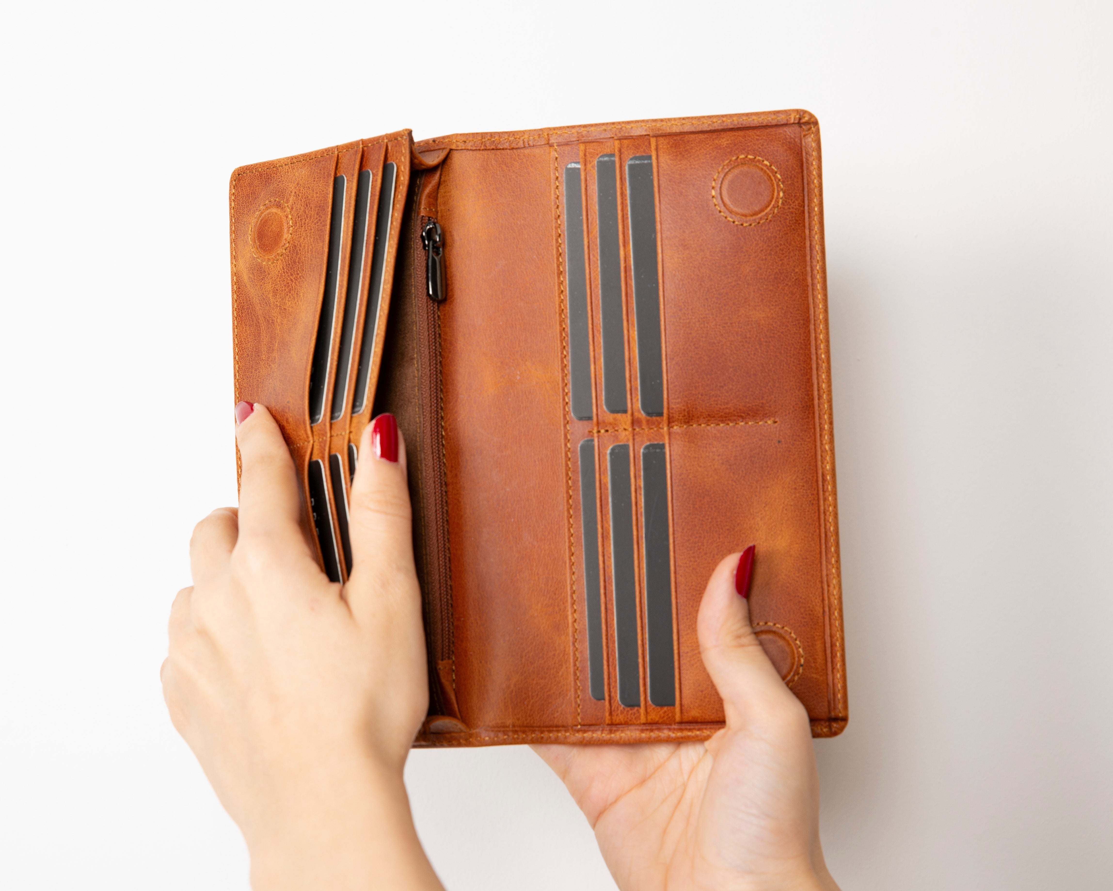 Modell Aura/ Damen Leder Geldbörse mit Handyfach