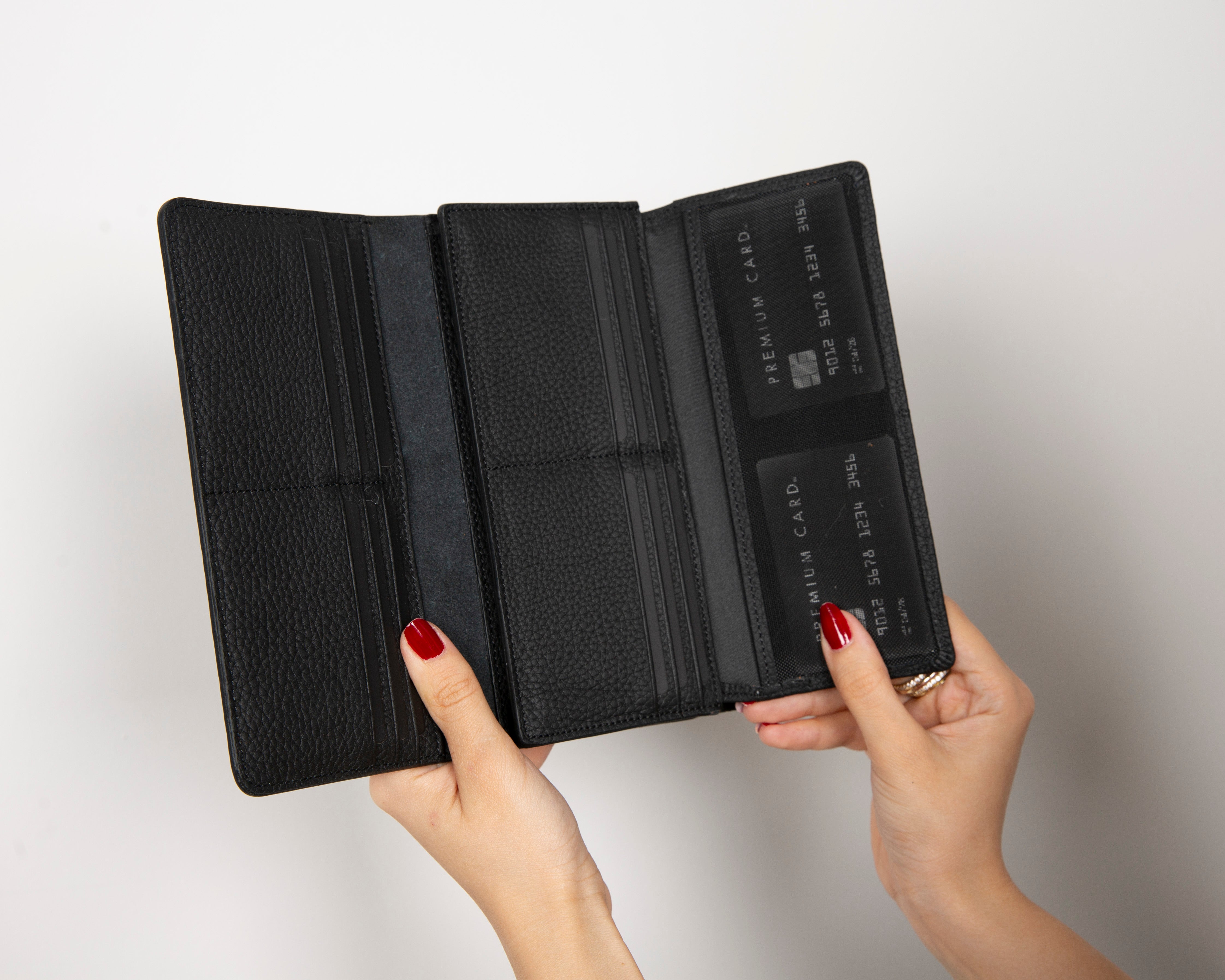 Noble – Damen Leder Geldbörse mit 16 Kartenfächern (Handyfach, Magnetverschluss)