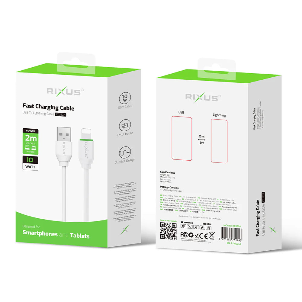 Rixus RXU82A Boost Data Cable USB To Lightning 200cm