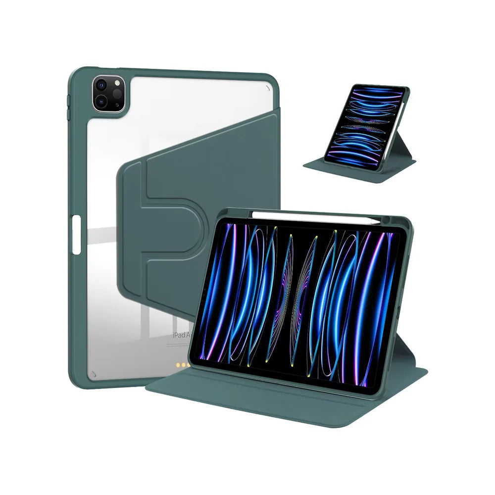PU Lederhuelle fuer iPad Pro 11" (2024) Mitternachtsgrün