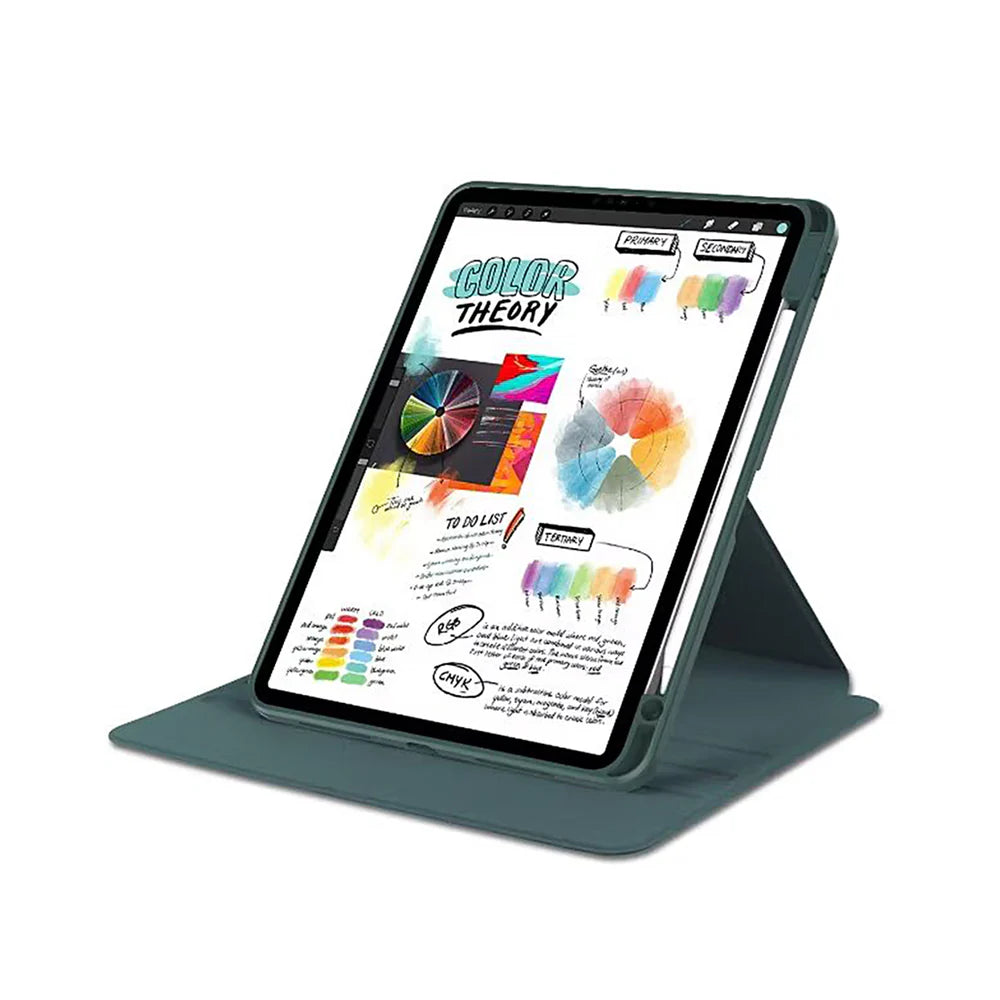PU Lederhuelle fuer iPad Pro 11" (2024) Mitternachtsgrün