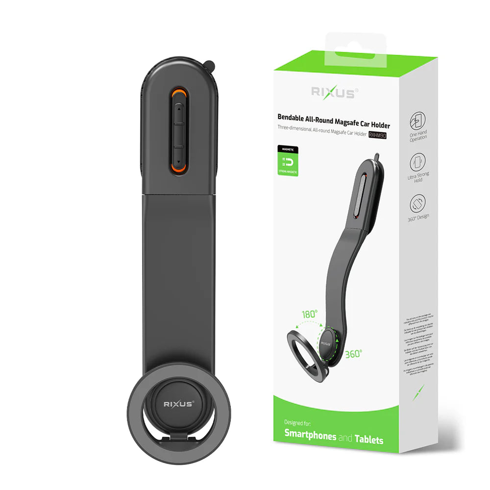 Rixus RXHM90 Biegsame MagSafe Auto-Halterung - Schwarz