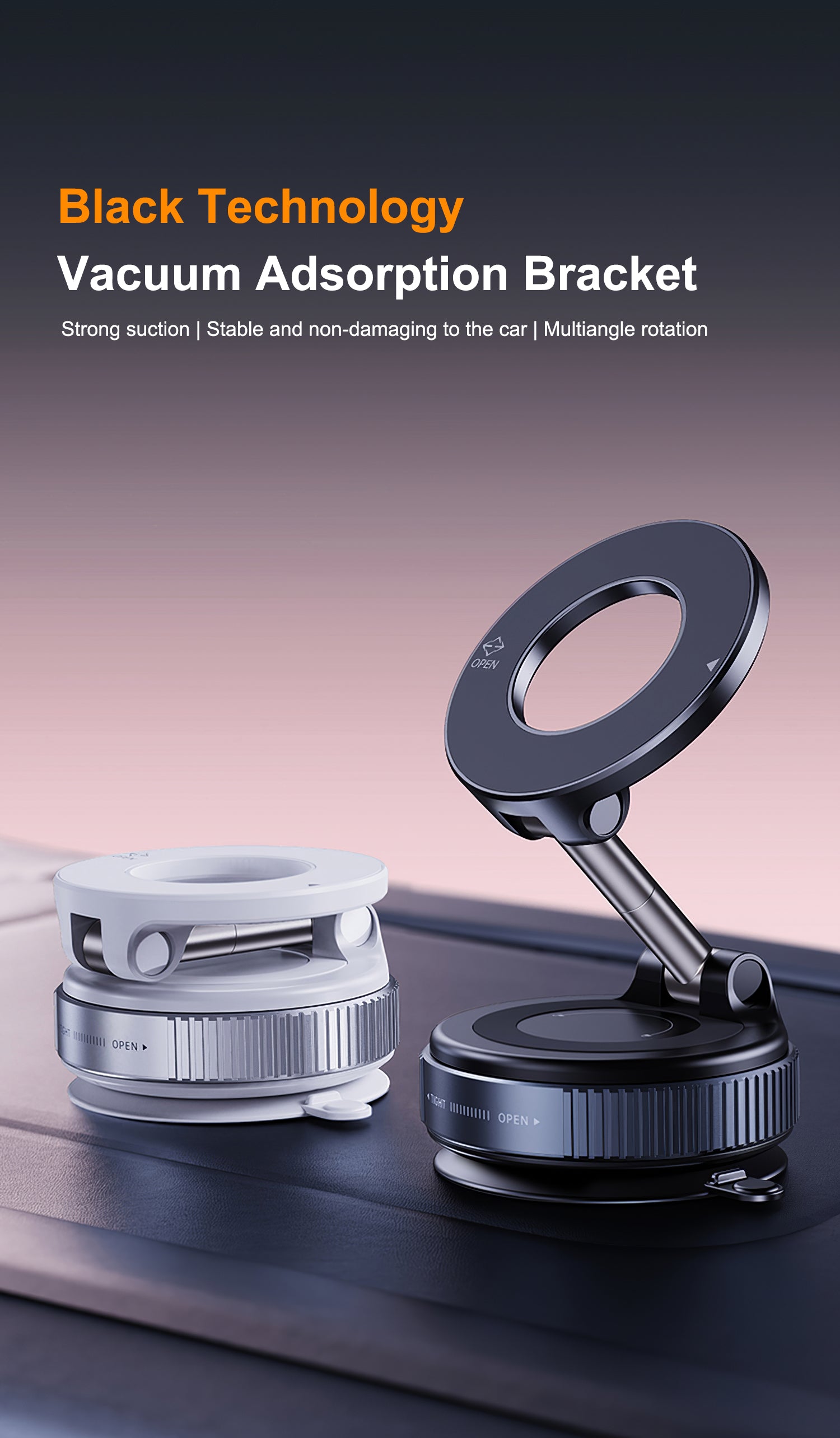 Premium Magnetische Faltbare Handyhalterung – 360° Drehbar, Starker Saugnapf für Auto, Schreibtisch & Zuhause