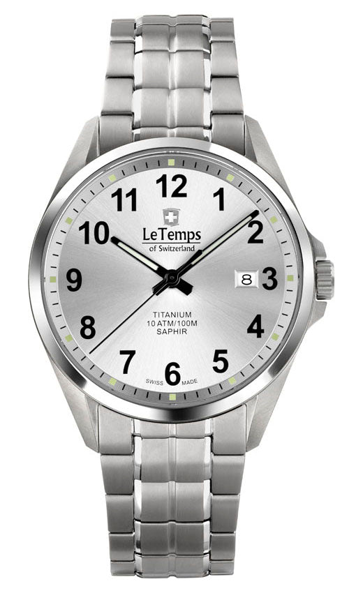 Titanium Gent Herrenuhr mit silbernem Titanarmband – Saphirglas