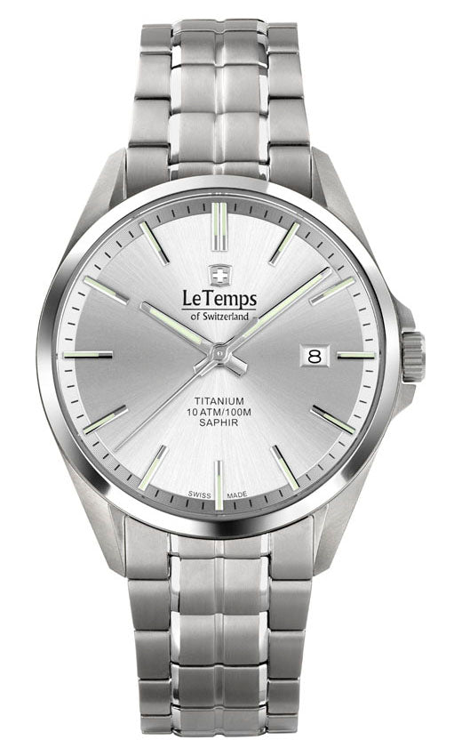 Titanium Gent Herrenuhr mit silbernem Titanarmband – Saphirglas