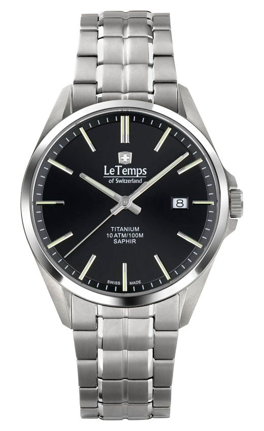 Titanium Gent Herrenuhr mit silbernem Titanarmband – Saphirglas