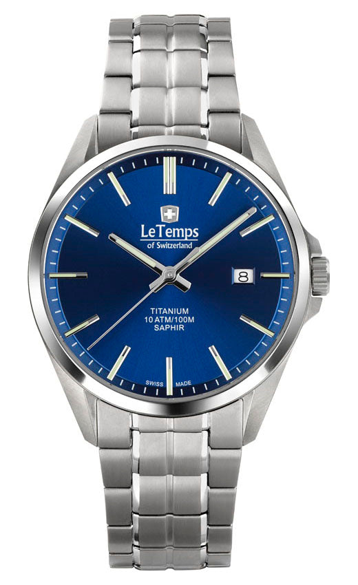 Titanium Gent Herrenuhr mit silbernem Titanarmband – Saphirglas