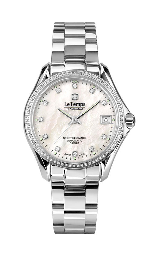 Sport Elegance Lady 33 Automatik Damenuhr mit silbernem Edelstahlarmband