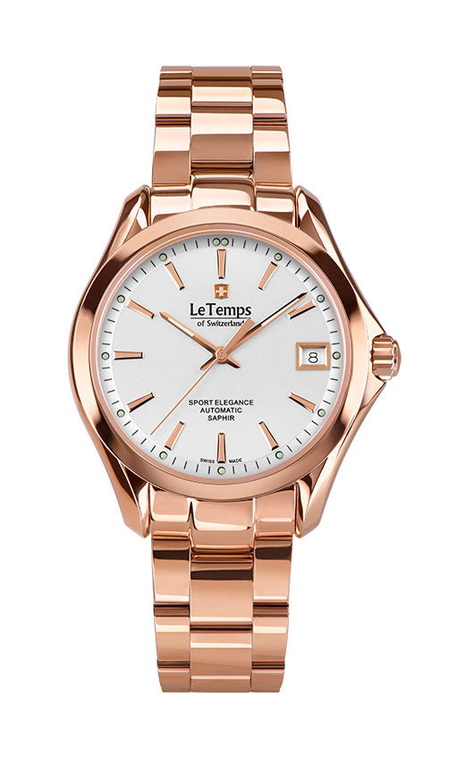 Sport Elegance Lady 33 Automatik Damenuhr mit goldenem Edelstahlarmband