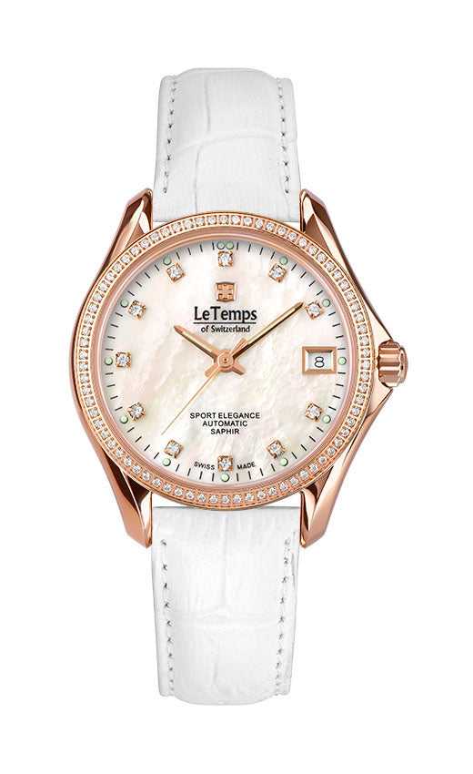 Sport Elegance Lady 33 Automatik Damenuhr mit goldenem Edelstahlarmband