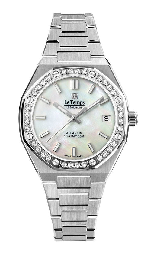 Atlantis Lady Damenuhr mit silbernem Edelstahlarmband – Saphirglas