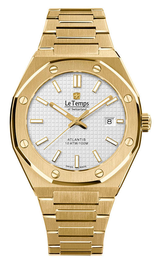 Atlantis Gent Herrenuhr mit vergoldetem Edelstahlarmband – Saphirglas