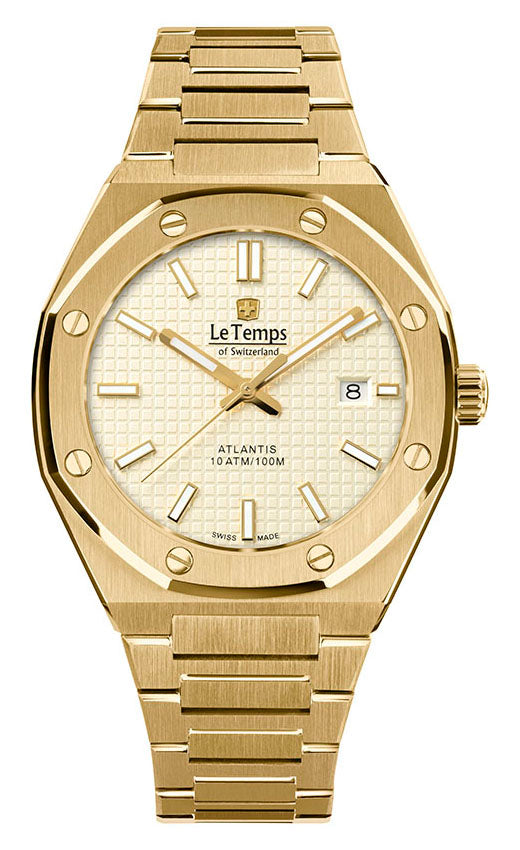 Atlantis Gent Herrenuhr mit vergoldetem Edelstahlarmband – Saphirglas
