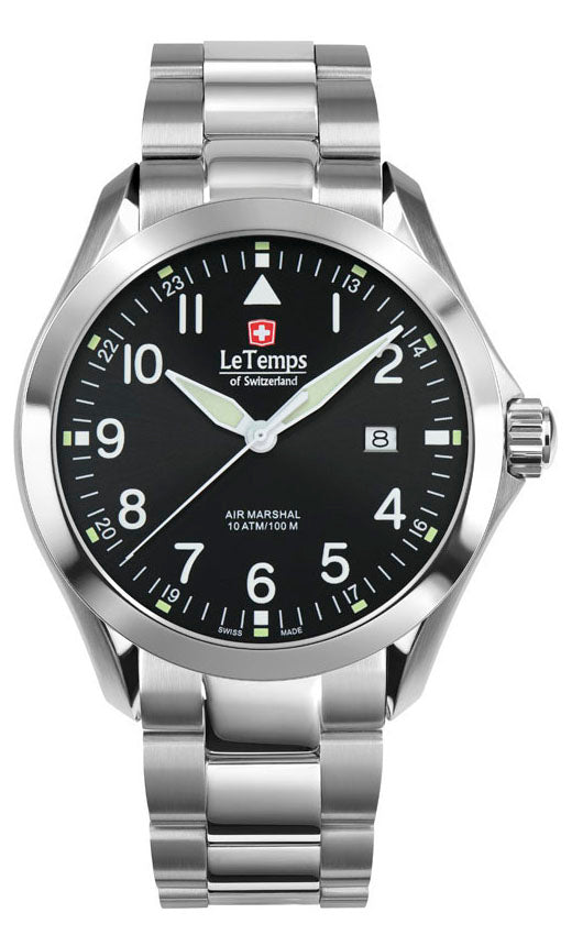 Air Marshal 43 Unisex Uhr mit silbernem Edelstahlarmband – Saphirglas