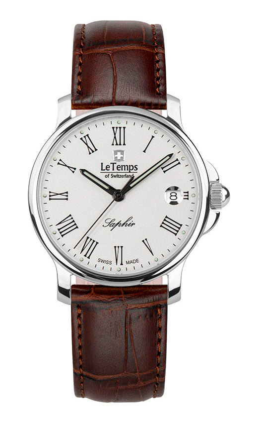 Zafira Unisex Unisex Uhr mit braunem Lederarmband – Saphirglas