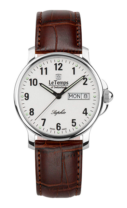 Zafira Unisex Unisex Uhr mit braunem Lederarmband – Saphirglas
