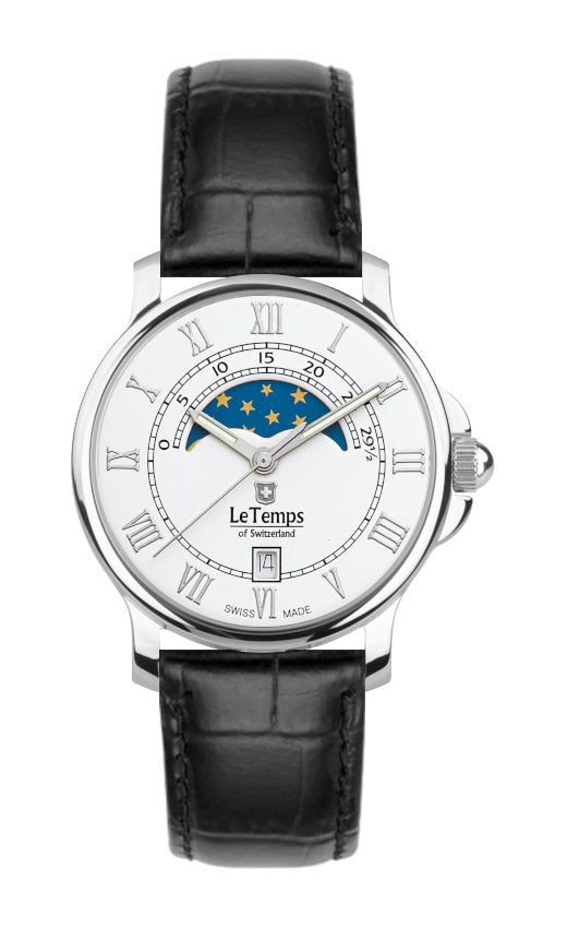 Zafira Unisex Unisex Uhr mit schwarzem Lederarmband – Saphirglas