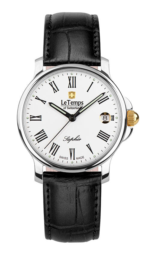 Zafira Unisex Unisex Uhr mit schwarzem Lederarmband – Saphirglas