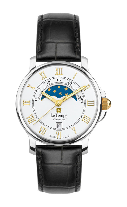 Zafira Unisex Unisex Uhr mit schwarzem Lederarmband – Saphirglas