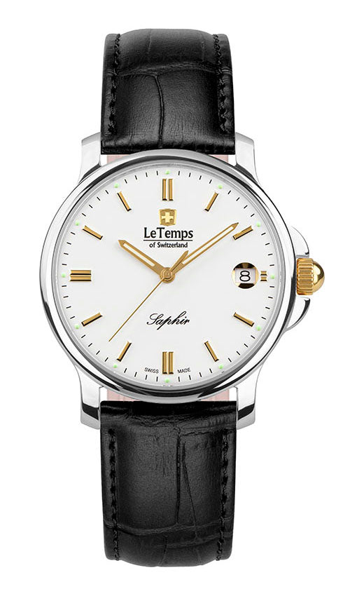 Zafira Unisex Unisex Uhr mit schwarzem Lederarmband – Saphirglas