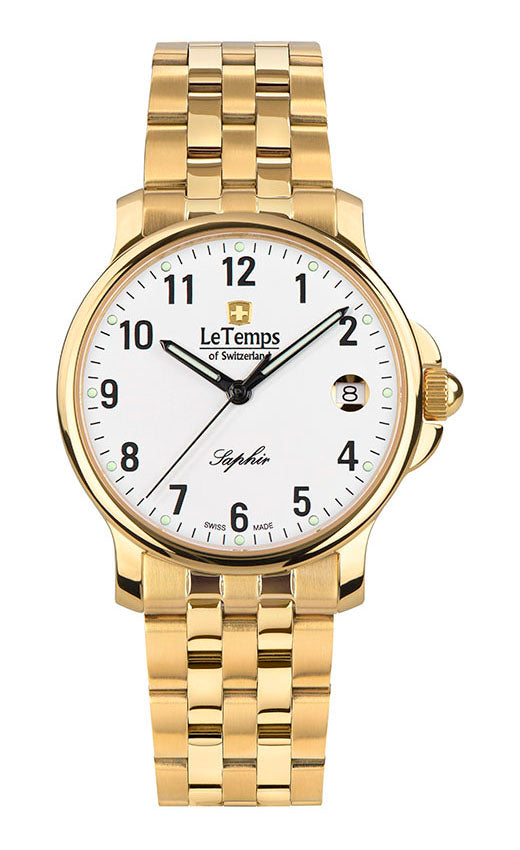 Zafira Unisex Unisex Uhr mit vergoldetem Edelstahlarmband – Saphirglas