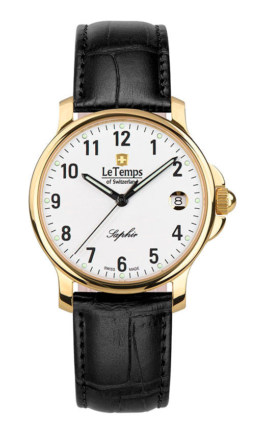 Zafira Unisex Unisex Uhr mit schwarzem Lederarmband – Saphirglas