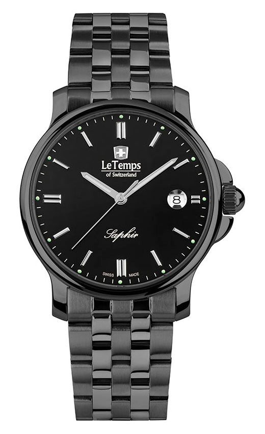 Zafira Gent Herrenuhr mit schwarzem Edelstahlarmband – Saphirglas