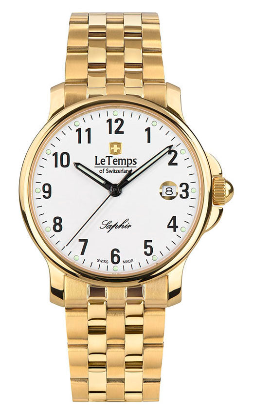 Zafira Gent Herrenuhr mit vergoldetem Edelstahlarmband – Saphirglas