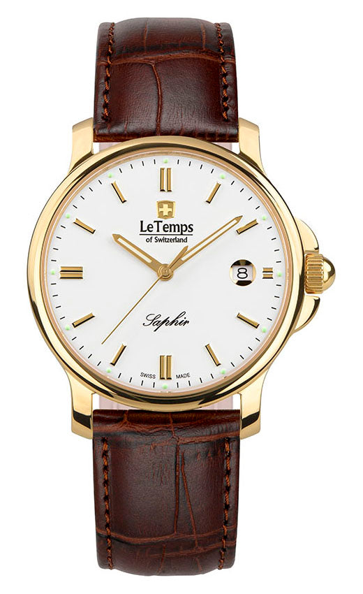 Zafira Gent Herrenuhr mit braunem Lederarmband – Saphirglas