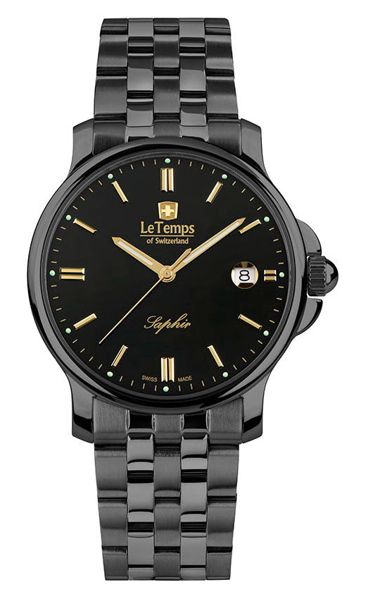Zafira Gent Herrenuhr mit schwarzem Edelstahlarmband – Saphirglas