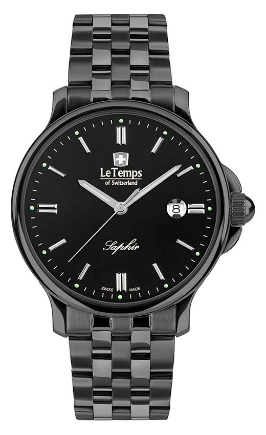 Zafira Gent 41 Herrenuhr mit schwarzem Edelstahlarmband – Saphirglas