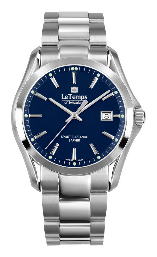 Sport Elegance Gent Herrenuhr mit silbernem Edelstahlarmband – Saphirglas