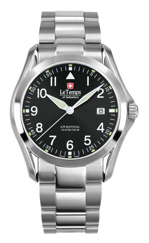 Air Marshal 40 Unisex Uhr mit silbernem Edelstahlarmband – Saphirglas