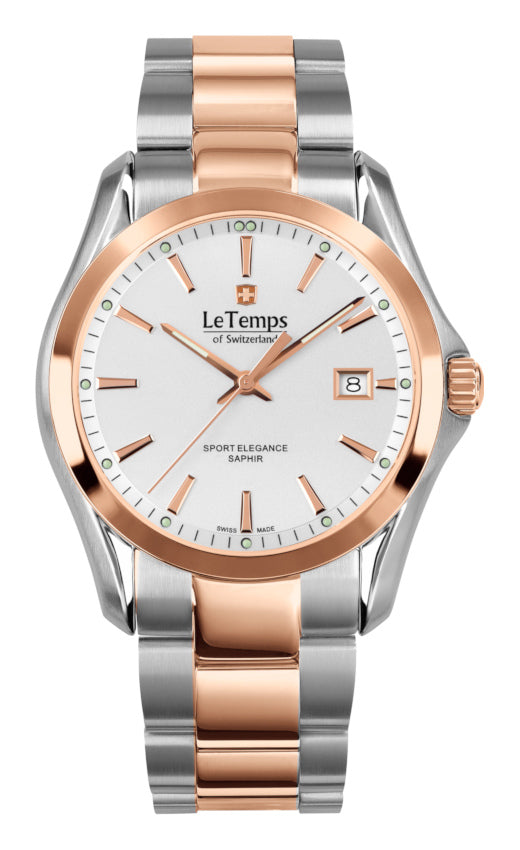 Sport Elegance Gent Herrenuhr mit silbernem Edelstahlarmband – Saphirglas