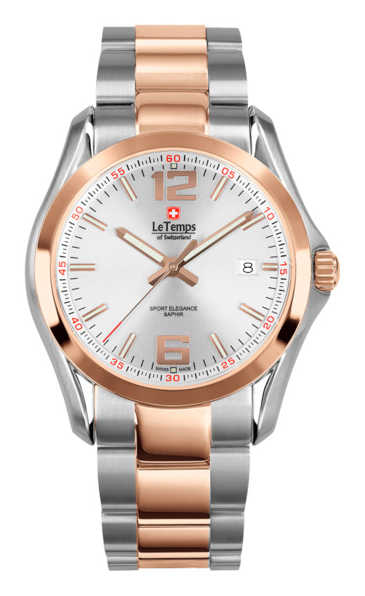 Sport Elegance Gent Herrenuhr mit silbernem Edelstahlarmband – Saphirglas