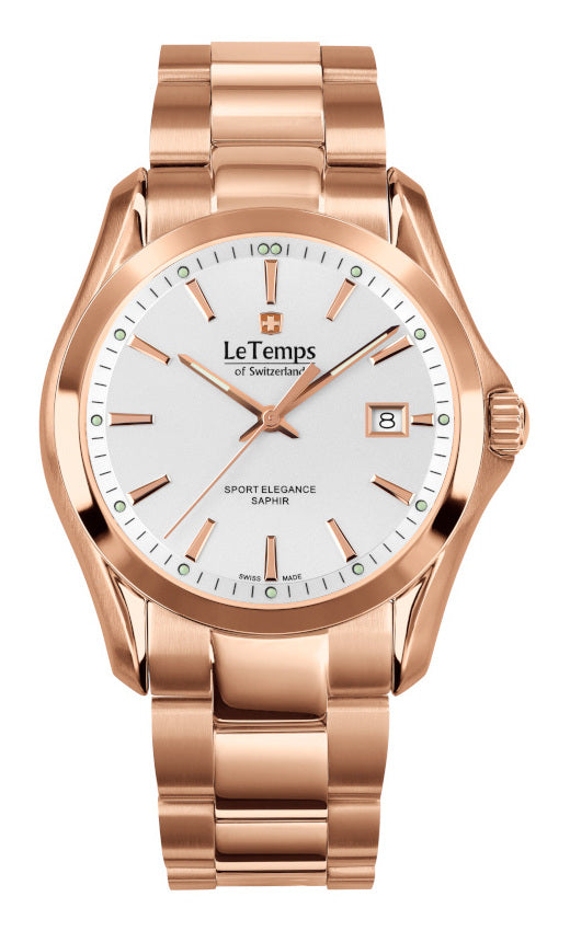 Sport Elegance Gent Herrenuhr mit goldenem Edelstahlarmband – Saphirglas