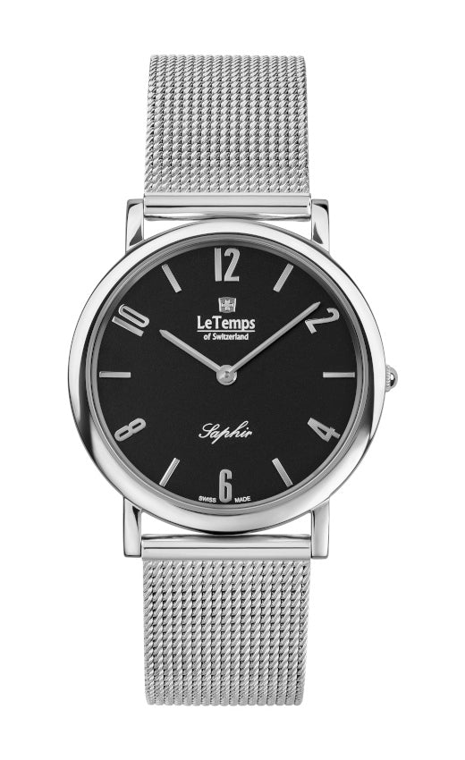 Zafira Slim Unisex Uhr mit silbernem Milanaisearmband – Saphirglas
