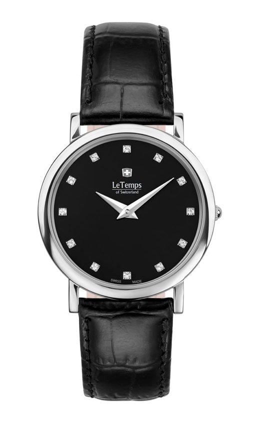 Zafira Slim Unisex Uhr mit silbernem Lederarmband – Saphirglas